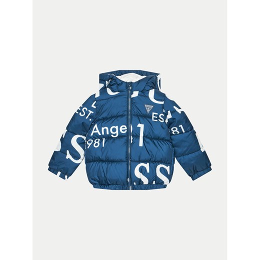 Guess Kurtka puchowa H4BT00 WCFM0 Niebieski Regular Fit ze sklepu MODIVO w kategorii Kurtki chłopięce - zdjęcie 182733430