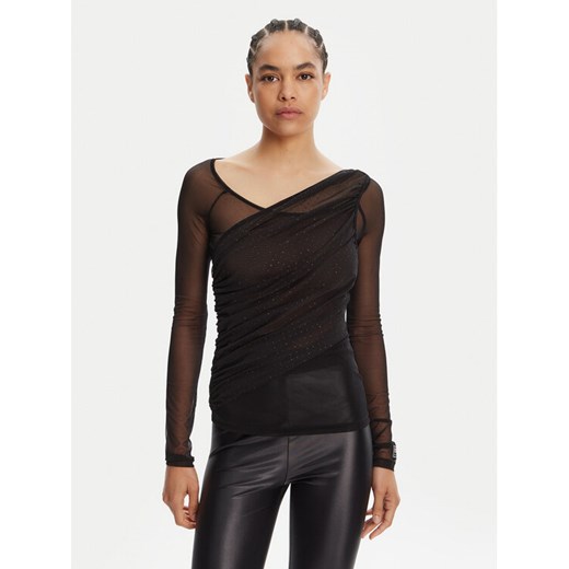 Versace Jeans Couture Bluzka 78HAH600 Czarny Slim Fit ze sklepu MODIVO w kategorii Bluzki damskie - zdjęcie 182733504