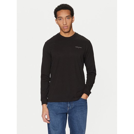 Tommy Jeans Longsleeve Linear DM0DM21138 Czarny Slim Fit ze sklepu MODIVO w kategorii T-shirty męskie - zdjęcie 182733530