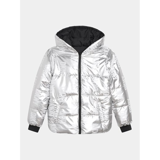 DKNY Kurtka zimowa D36684 S Srebrny Regular Fit ze sklepu MODIVO w kategorii Kurtki dziewczęce - zdjęcie 182733531