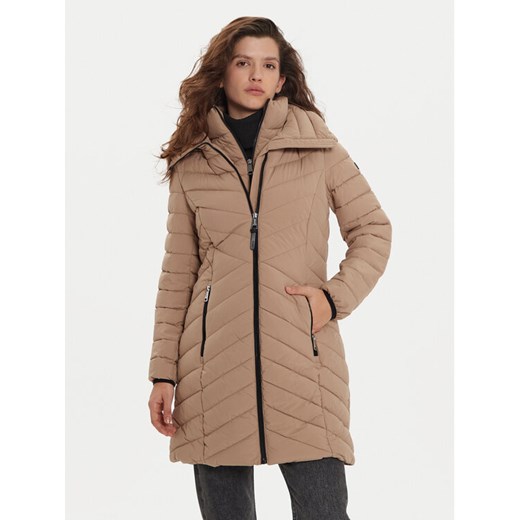 DKNY Kurtka zimowa DLEMPN46 Brązowy Slim Fit ze sklepu MODIVO w kategorii Kurtki damskie - zdjęcie 182733533