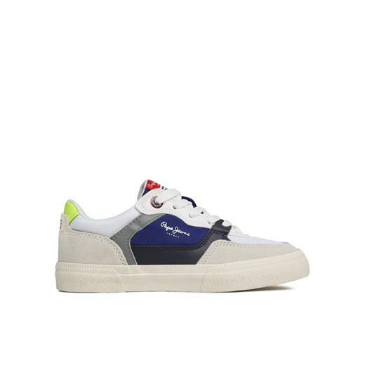 Pepe Jeans Sneakersy Kenton Master Combi B PBS30548 Biały ze sklepu MODIVO w kategorii Trampki dziecięce - zdjęcie 182733650