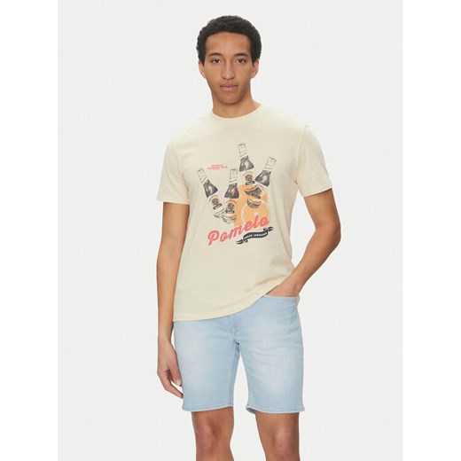 Blend T-Shirt 20718263 Beżowy Regular Fit ze sklepu MODIVO w kategorii T-shirty męskie - zdjęcie 182733693