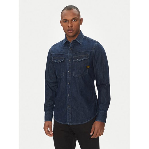 G-Star Raw Koszula jeansowa Dakota D23616-D252 Granatowy Slim Fit ze sklepu MODIVO w kategorii Koszule męskie - zdjęcie 182733710