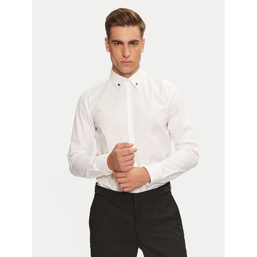 Hugo Koszula Ermo 50528474 Biały Slim Fit ze sklepu MODIVO w kategorii Koszule męskie - zdjęcie 182733711