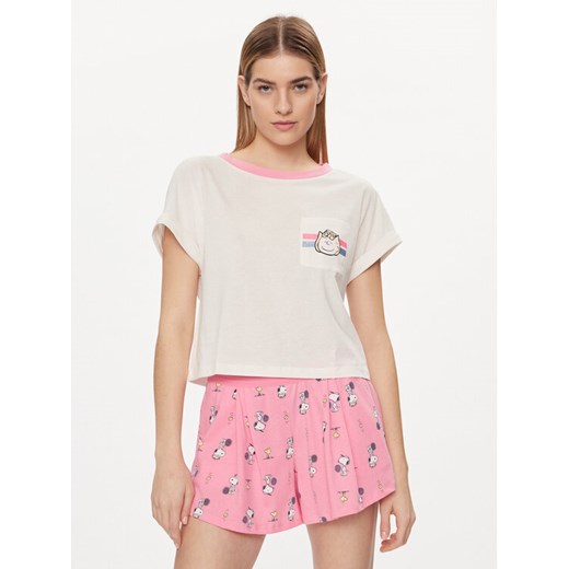 United Colors Of Benetton Koszulka piżamowa 30963M05O Écru Regular Fit ze sklepu MODIVO w kategorii Piżamy damskie - zdjęcie 182733960