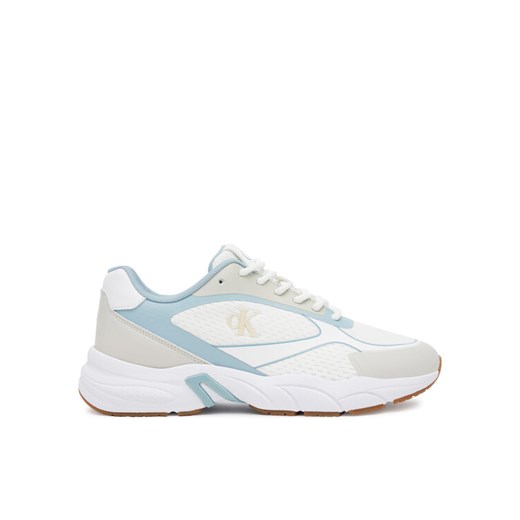 Calvin Klein Jeans Sneakersy Retro Tennis Knit Mg YW0YW01887 Biały ze sklepu MODIVO w kategorii Buty sportowe damskie - zdjęcie 182734002