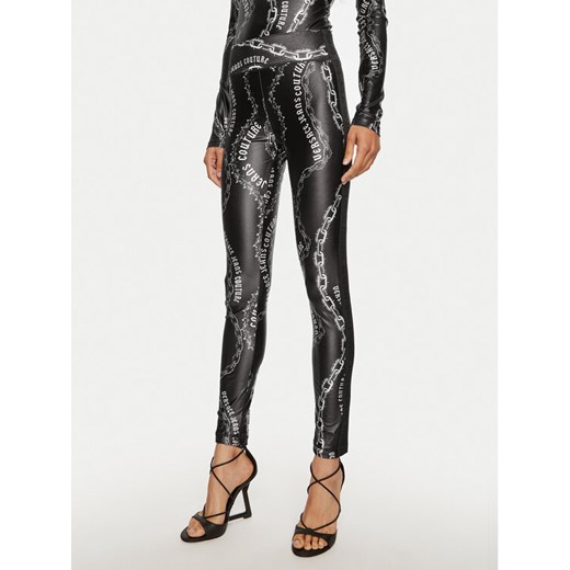 Versace Jeans Couture Legginsy 77HAC114 JS417 Czarny Slim Fit ze sklepu MODIVO w kategorii Spodnie damskie - zdjęcie 182734021