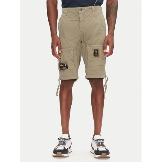 Aeronautica Militare Szorty materiałowe 251BE041CT1122 Khaki Regular Fit ze sklepu MODIVO w kategorii Spodenki męskie - zdjęcie 182734032