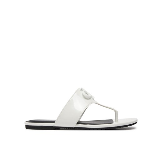 Calvin Klein Jeans Japonki Flat Sandal Slide Toepost Mg Met YW0YW01342 Biały 41 MODIVO