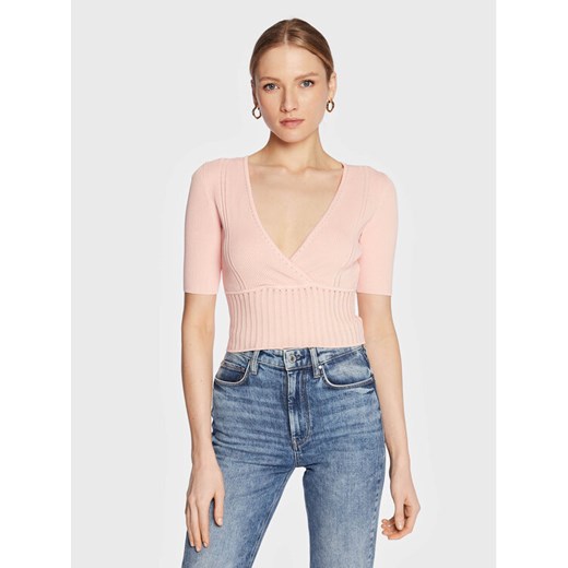 Guess Sweter W3GR17 Z2U00 Różowy Regular Fit ze sklepu MODIVO w kategorii Swetry damskie - zdjęcie 182734133
