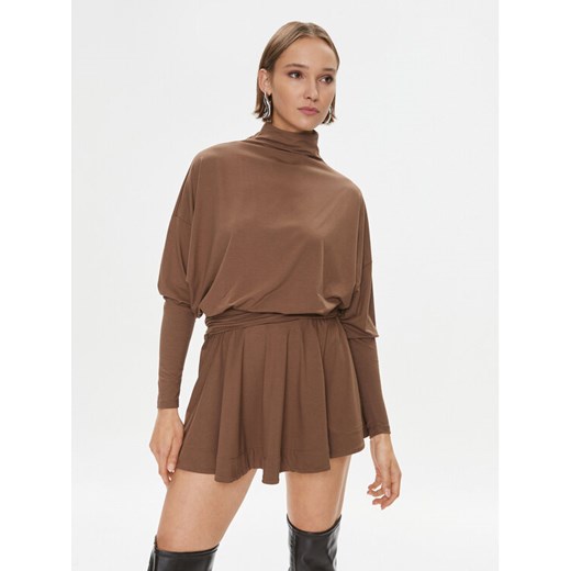 Pinko Sukienka codzienna Atom 102193 A1DE Brązowy Regular Fit ze sklepu MODIVO w kategorii Sukienki - zdjęcie 182734134