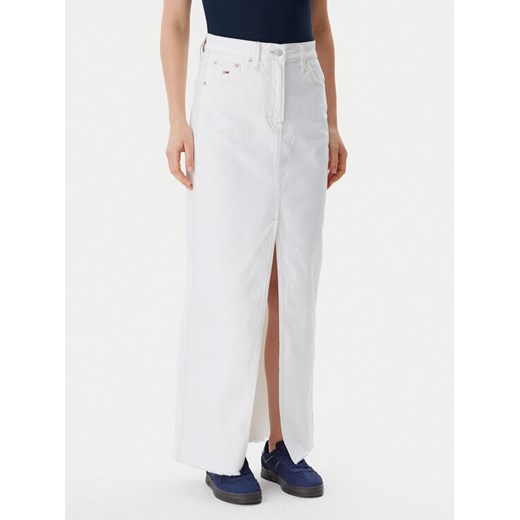 Tommy Jeans Spódnica jeansowa Claire DW0DW20125 Écru Regular Fit ze sklepu MODIVO w kategorii Spódnice - zdjęcie 182734203