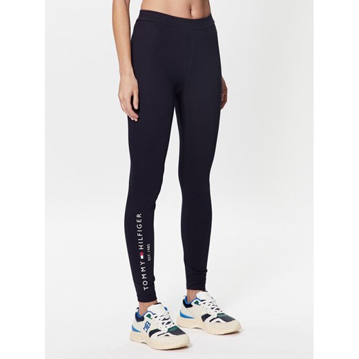 Tommy Hilfiger Legginsy Heritage WW0WW37347 Granatowy Slim Fit ze sklepu MODIVO w kategorii Spodnie damskie - zdjęcie 182734312