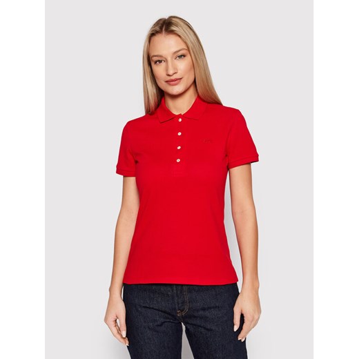 Lacoste Polo PF5462 Czerwony Slim Fit ze sklepu MODIVO w kategorii Bluzki damskie - zdjęcie 182734314