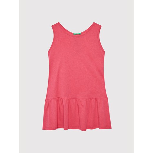 United Colors Of Benetton Sukienka letnia 3Q220V001 Różowy Relaxed Fit ze sklepu MODIVO w kategorii Sukienki dziewczęce - zdjęcie 182734324