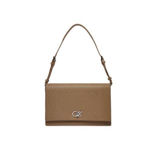 Calvin Klein Torebka Ck Elongated Shoulder Bag_Mono K60K613139 Beżowy ze sklepu MODIVO w kategorii Torebki damskie - zdjęcie 182734352