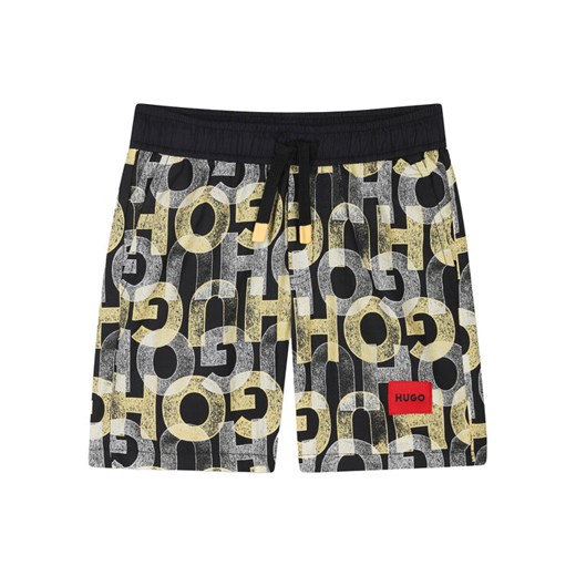 HUGO Szorty kąpielowe G00330 S Czarny Regular Fit ze sklepu MODIVO w kategorii Kąpielówki chłopięce - zdjęcie 182734370