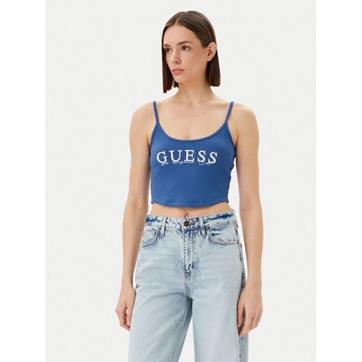 Guess Top V5GP16 K8RT2 Niebieski Regular Fit ze sklepu MODIVO w kategorii Bluzki damskie - zdjęcie 182734380