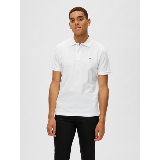 Selected Homme Polo 16087839 Biały Regular Fit ze sklepu MODIVO w kategorii T-shirty męskie - zdjęcie 182734470