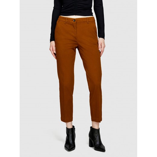 Sisley Chinosy 48M855BK7 Brązowy Slim Fit ze sklepu MODIVO w kategorii Spodnie damskie - zdjęcie 182734500