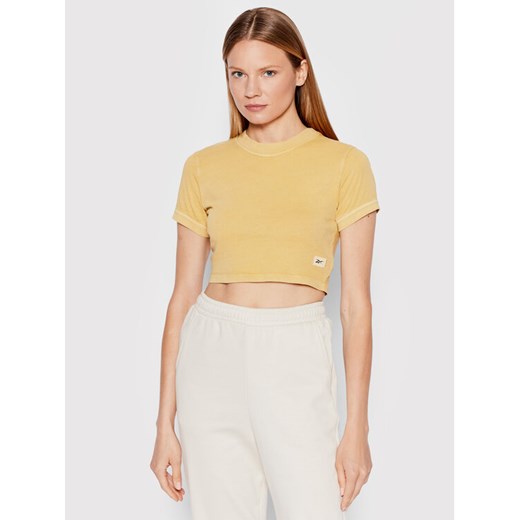 Reebok T-Shirt Natural Dye HK4969 Żółty Slim Fit ze sklepu MODIVO w kategorii Bluzki damskie - zdjęcie 182734552