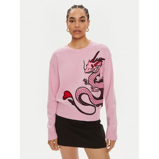 Pinko Sweter Calancola 102875 A1LM Różowy Regular Fit ze sklepu MODIVO w kategorii Swetry damskie - zdjęcie 182734560
