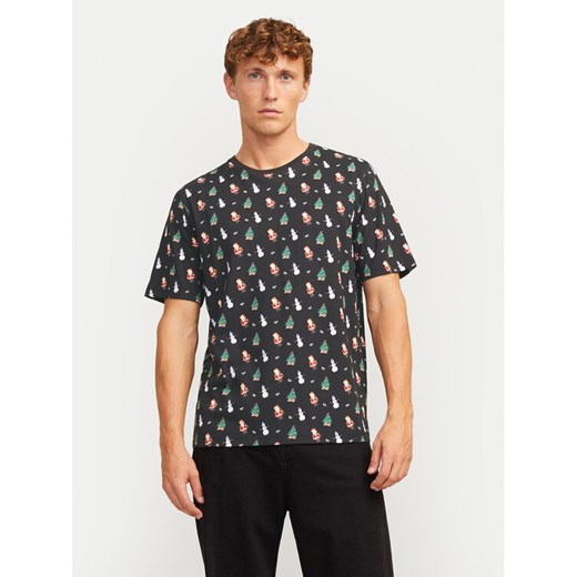 Jack&Jones T-Shirt Xmas Merry 12265399 Czarny Standard Fit ze sklepu MODIVO w kategorii T-shirty męskie - zdjęcie 182734573