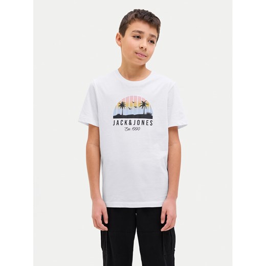 Jack&Jones Junior T-Shirt Palm 12269922 Biały Regular Fit ze sklepu MODIVO w kategorii T-shirty chłopięce - zdjęcie 182734682