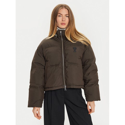 AMI PARIS Kurtka zimowa FJK413.PA0009 Brązowy Regular Fit ze sklepu MODIVO w kategorii Kurtki damskie - zdjęcie 182734684