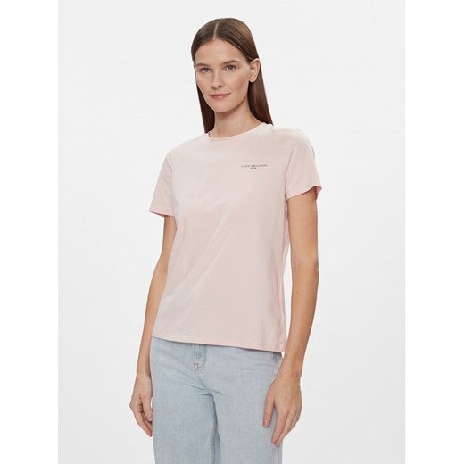 Tommy Hilfiger T-Shirt 1985 WW0WW37877 Różowy Regular Fit ze sklepu MODIVO w kategorii Bluzki damskie - zdjęcie 182734731