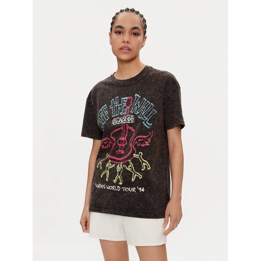 Vans T-Shirt Guitar Solo Oversized VN000GJ6 Czarny Regular Fit ze sklepu MODIVO w kategorii Bluzki damskie - zdjęcie 182734780