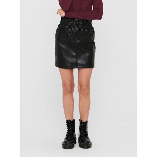 ONLY Spódnica z imitacji skóry 15206801 Czarny Regular Fit ze sklepu MODIVO w kategorii Spódnice - zdjęcie 182734932