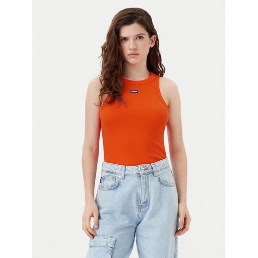 HUGO Top Easy 50508857 Pomarańczowy Slim Fit ze sklepu MODIVO w kategorii Bluzki damskie - zdjęcie 182734991