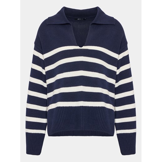 Gina Tricot Sweter 20762 Granatowy Boxy Fit ze sklepu MODIVO w kategorii Swetry damskie - zdjęcie 182735041