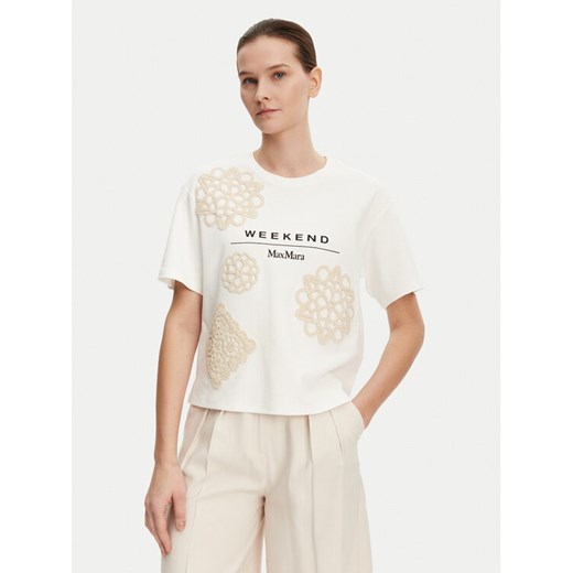 Weekend Max Mara T-Shirt Lecco 2515941052 Biały Boxy Fit ze sklepu MODIVO w kategorii Bluzki damskie - zdjęcie 182735103