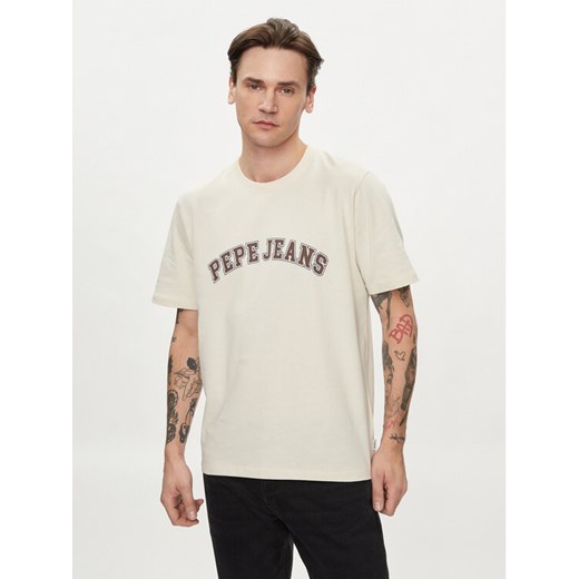Pepe Jeans T-Shirt Clement PM509220 Beżowy Regular Fit ze sklepu MODIVO w kategorii T-shirty męskie - zdjęcie 182735180