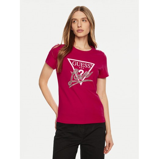 Guess T-Shirt W5RI10 I3Z14 Czerwony Regular Fit ze sklepu MODIVO w kategorii Bluzki damskie - zdjęcie 182735300