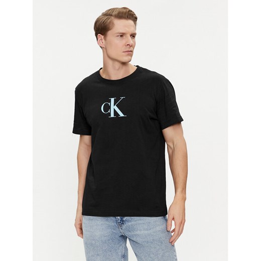 Calvin Klein Swimwear T-Shirt KM0KM00971 Czarny Regular Fit ze sklepu MODIVO w kategorii T-shirty męskie - zdjęcie 182735331