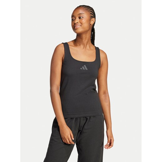 adidas Top All SZN Luxe JJ2336 Czarny Slim Fit ze sklepu MODIVO w kategorii Bluzki damskie - zdjęcie 182735642