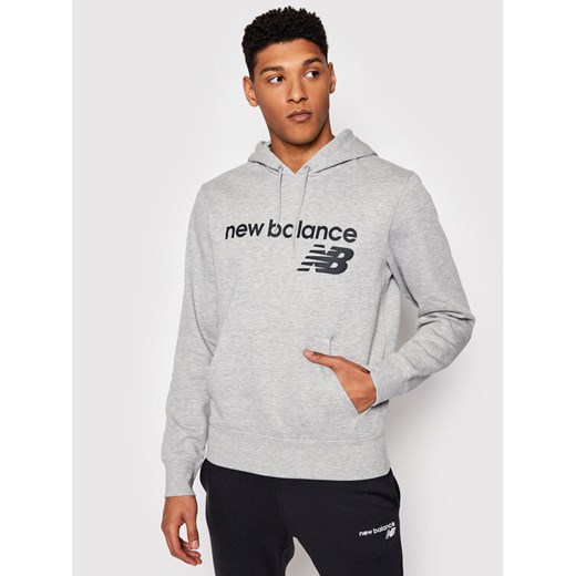 New Balance Bluza C C F Hoodie MT03910 Szary Relaxed Fit ze sklepu MODIVO w kategorii Bluzy męskie - zdjęcie 182735693