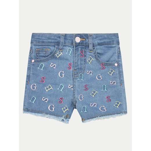 Guess Szorty jeansowe K4GD19 D4CA0 Niebieski Regular Fit ze sklepu MODIVO w kategorii Spodenki dziewczęce - zdjęcie 182735734