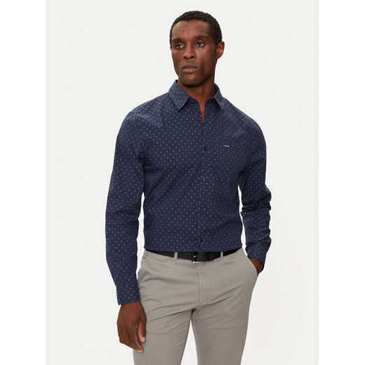 Guess Koszula M4BH42 WGK50 Granatowy Regular Fit ze sklepu MODIVO w kategorii Koszule męskie - zdjęcie 182735770