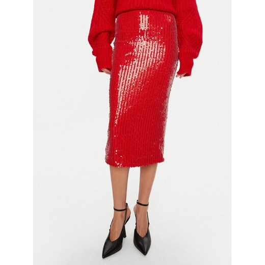 ROTATE Spódnica ołówkowa Tasha 1131483017 Czerwony Slim Fit ze sklepu MODIVO w kategorii Spódnice - zdjęcie 182735793