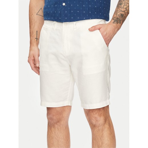 Guess Szorty materiałowe M4GB59 WG8B0 Écru Regular Fit ze sklepu MODIVO w kategorii Spodenki męskie - zdjęcie 182735822