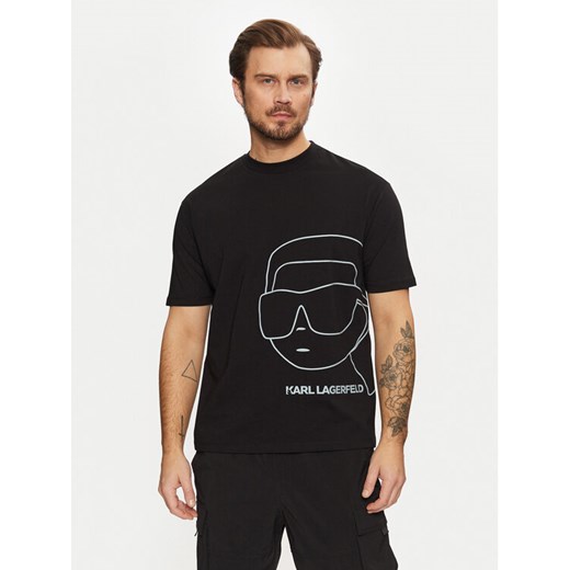 KARL LAGERFELD T-Shirt 755197 551225 Czarny Regular Fit ze sklepu MODIVO w kategorii T-shirty męskie - zdjęcie 182735853