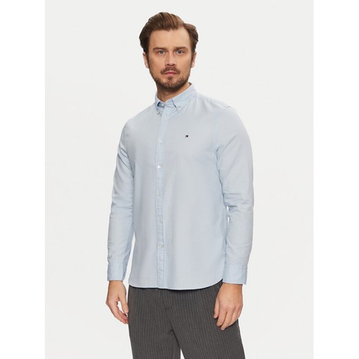 Tommy Hilfiger Koszula Flex Dobby MW0MW37578 Błękitny Slim Fit ze sklepu MODIVO w kategorii Koszule męskie - zdjęcie 182735954