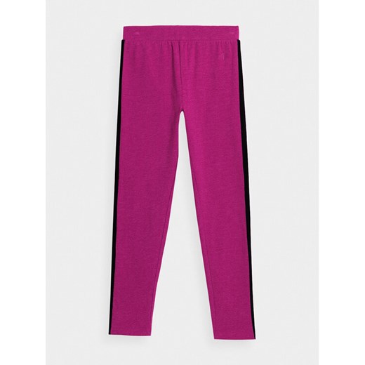 4F Legginsy 4FJAW23TTIGF094 Różowy Slim Fit ze sklepu MODIVO w kategorii Spodnie dziewczęce - zdjęcie 182735983