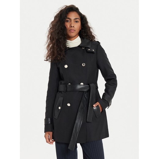 Morgan Trencz 242-GZIMA Czarny Slim Fit ze sklepu MODIVO w kategorii Płaszcze damskie - zdjęcie 182736034
