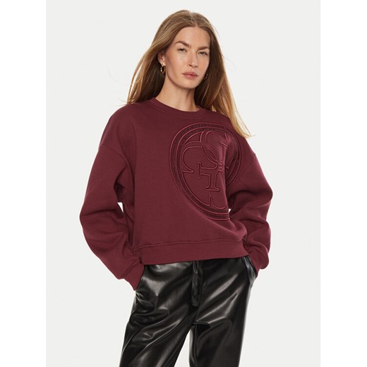 Guess Bluza W4BQ07 K9Z21 Bordowy Regular Fit ze sklepu MODIVO w kategorii Bluzy damskie - zdjęcie 182736051